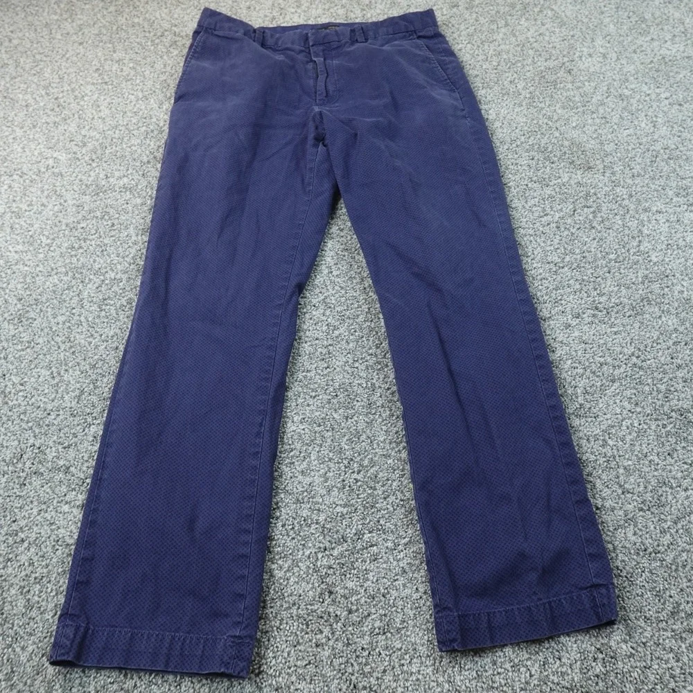Banana Republic Pants Mens 36X34 Blue Aiden Chino Trouser Flat Front Dot Preppy